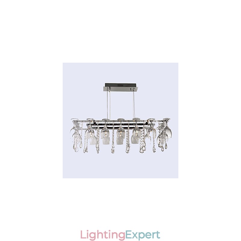 Modern Contemporary Traditional Classic Crystal Chrome Metal Pendant Light