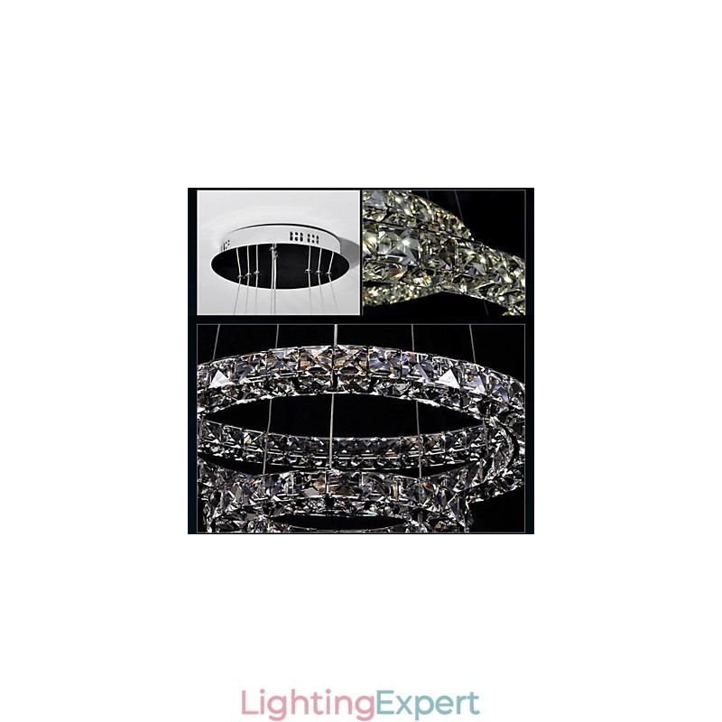 Crystal Pendant Lighting Modern Single D40CM Three Sides K9 Crystal Indoor Ceiling Lights Lamp Fixtures
