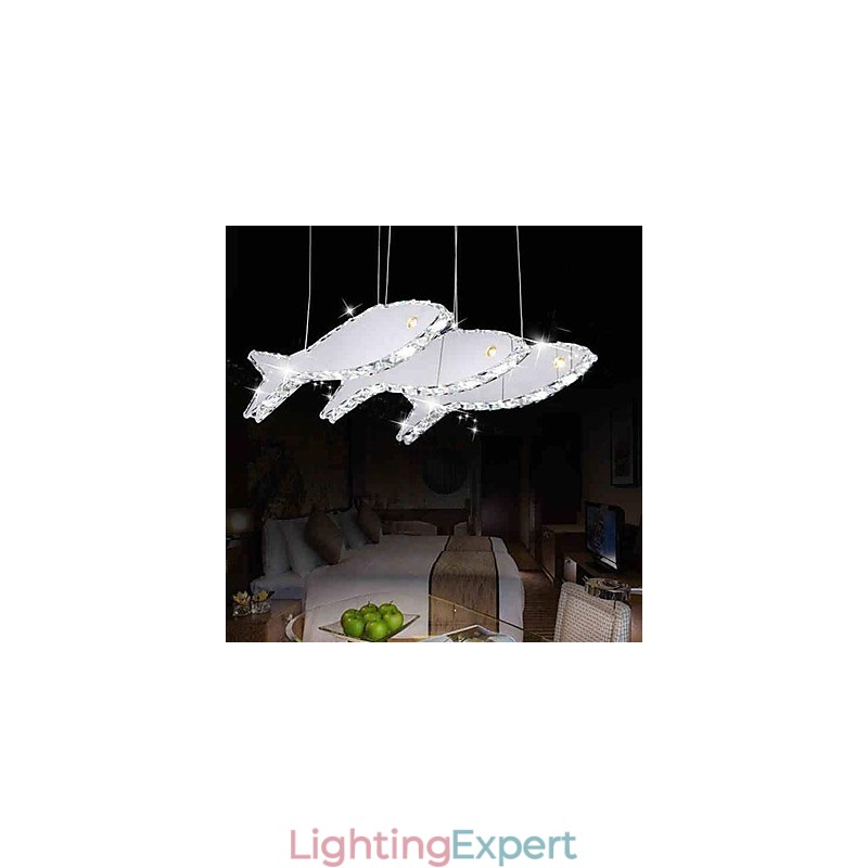 Modern Contemporary Crystal Metal Pendant Light