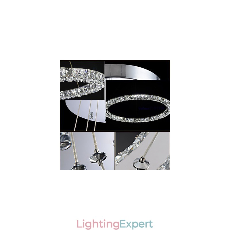 Crystal Pendant Lighting Modern Single D40CM Three Sides K9 Crystal Indoor Ceiling Lights Lamp Fixtures