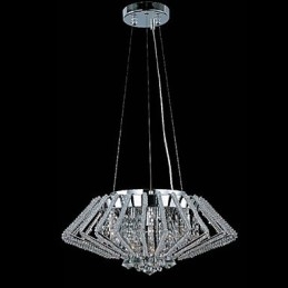 Diamond Shaped Stainless Steel Crystal Pendant Light with 9 Lights