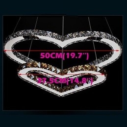 Pendant Lighting Chandelier Light Transparent OR Amber K9 Crystal Double Heart shaped Ceiling Lamps Lights