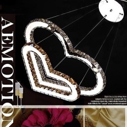 Pendant Lighting Chandelier Light Transparent OR Amber K9 Crystal Double Heart shaped Ceiling Lamps Lights