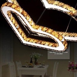 Pendant Lighting Chandelier Light Transparent OR Amber K9 Crystal Double Heart shaped Ceiling Lamps Lights