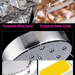 Pendant Lighting Chandelier Light Transparent OR Amber K9 Crystal Double Heart shaped Ceiling Lamps Lights