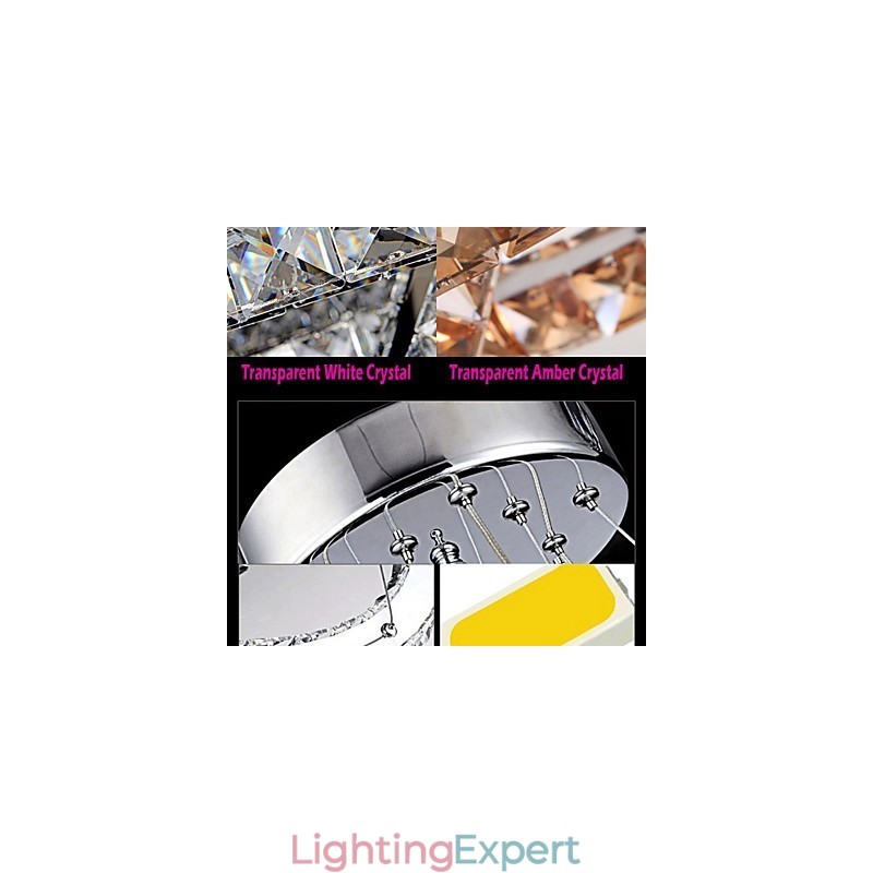 Pendant Lighting Chandelier Light Transparent OR Amber K9 Crystal Double Heart shaped Ceiling Lamps Lights