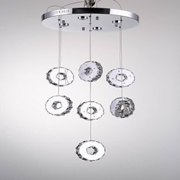 Modern High Grade Seven Ring 7 Lights Stainless Steel Crystal Chandelier
