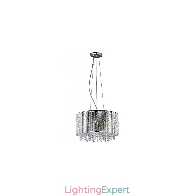Crystal Pendant Light with 7 Lights in Cylinder Shape