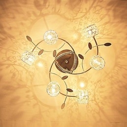Modern Contemporary Crystal Electroplated Flush Mount