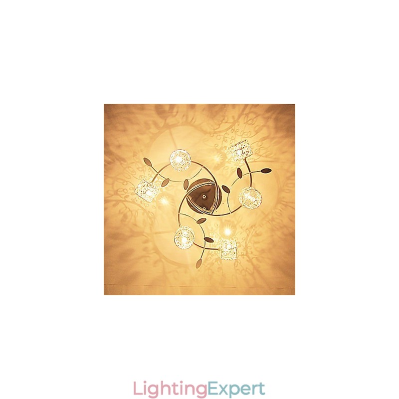 Modern Contemporary Crystal Electroplated Flush Mount