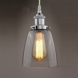 Modern Chrome Glass Vintage Industrial Retro Fitting Edison Pendant Light Cafe Porch Light
