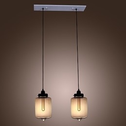 Modern Glass Pendant Light with 2 Lights in Transparent Bottle Design