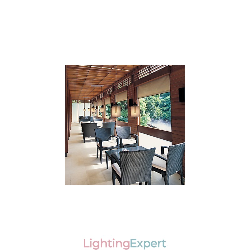 Modern Glass Pendant Light with 2 Lights in Transparent Bottle Design