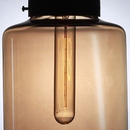 Modern Glass Pendant Light with 2 Lights in Transparent Bottle Design