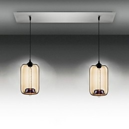 Modern Transparent Glass Pendant Light with 2 Lights in Bubble Design