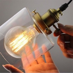 Glass Brass Retro Vintage Industrial ART Cafe Garage Pendant Light