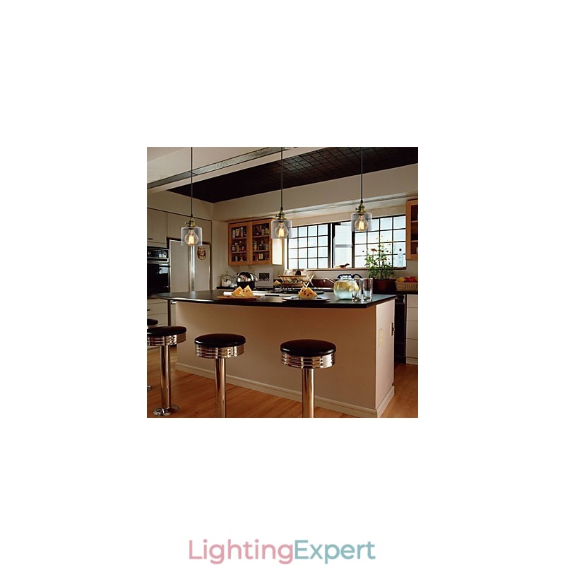 Glass Brass Retro Vintage Industrial ART Cafe Garage Pendant Light