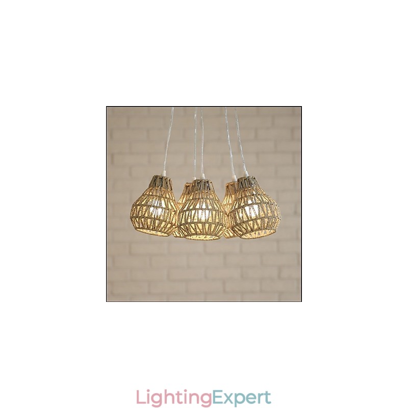 Cage Rope Creative RETRO Art 5 Head Chandelier
