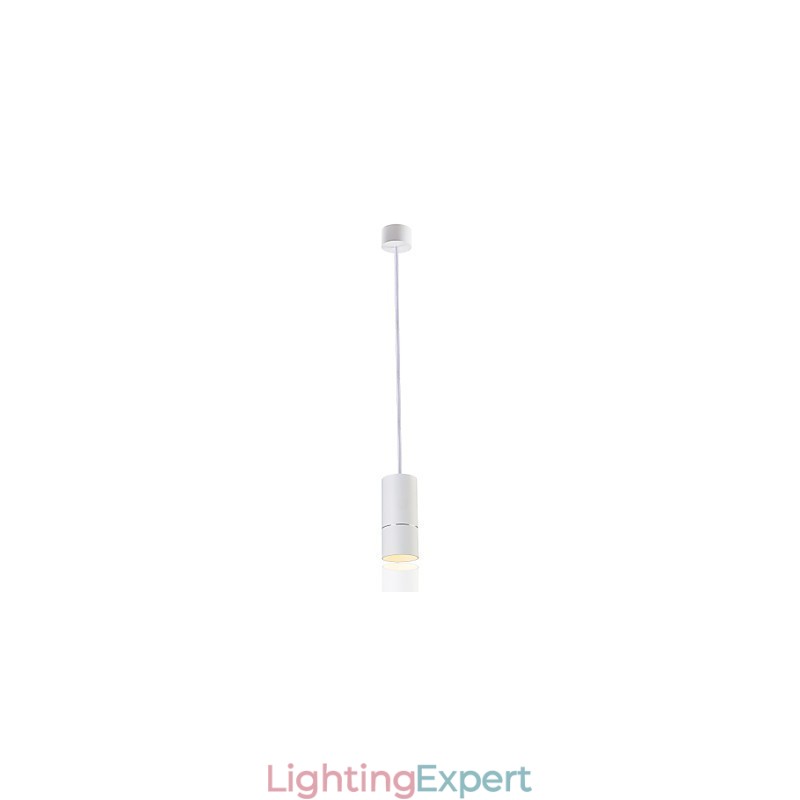 GE 05032 8W 136mm 1 Light Mini Pendant light Powdered White with Aluminium