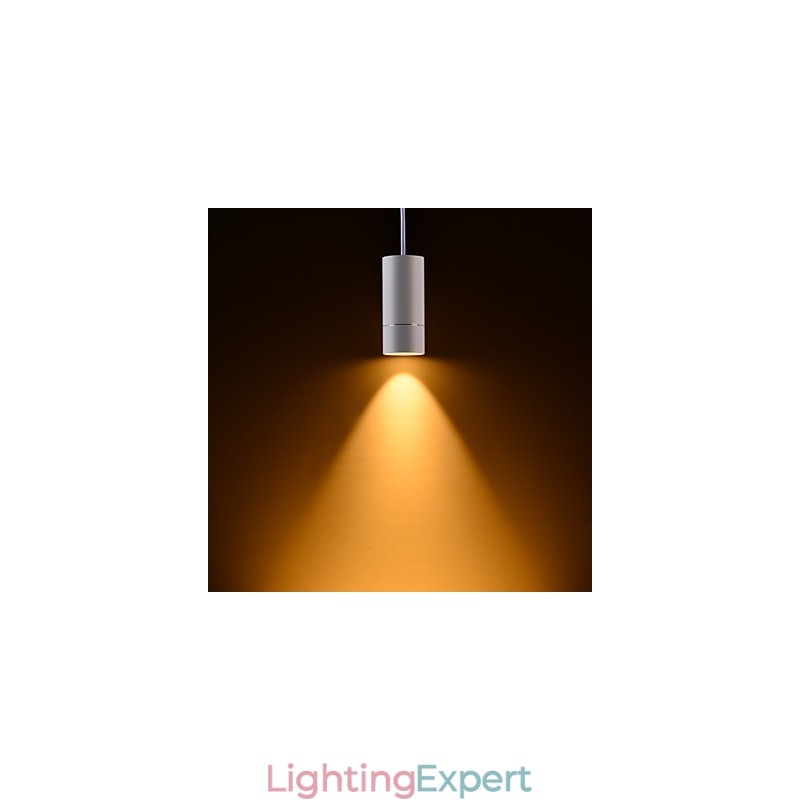 GE 05032 8W 136mm 1 Light Mini Pendant light Powdered White with Aluminium