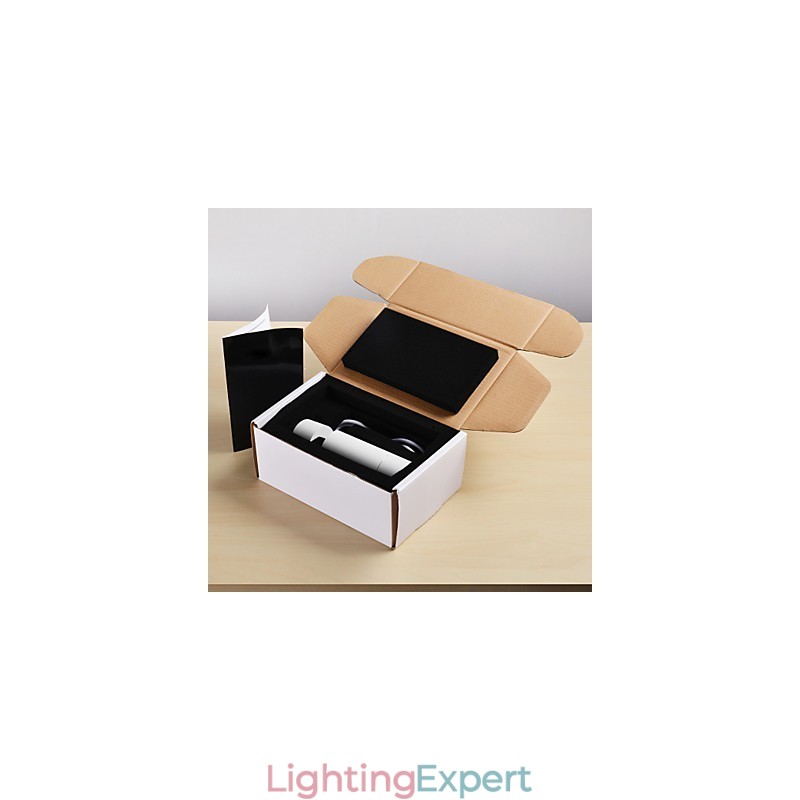 GE 05032 8W 136mm 1 Light Mini Pendant light Powdered White with Aluminium