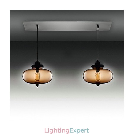 Modern Transparent Glass Pendant Light with 2 Lights in Bubble Design Modern Transparent Glass Pendant Light with 2 Lights in Bubble Design