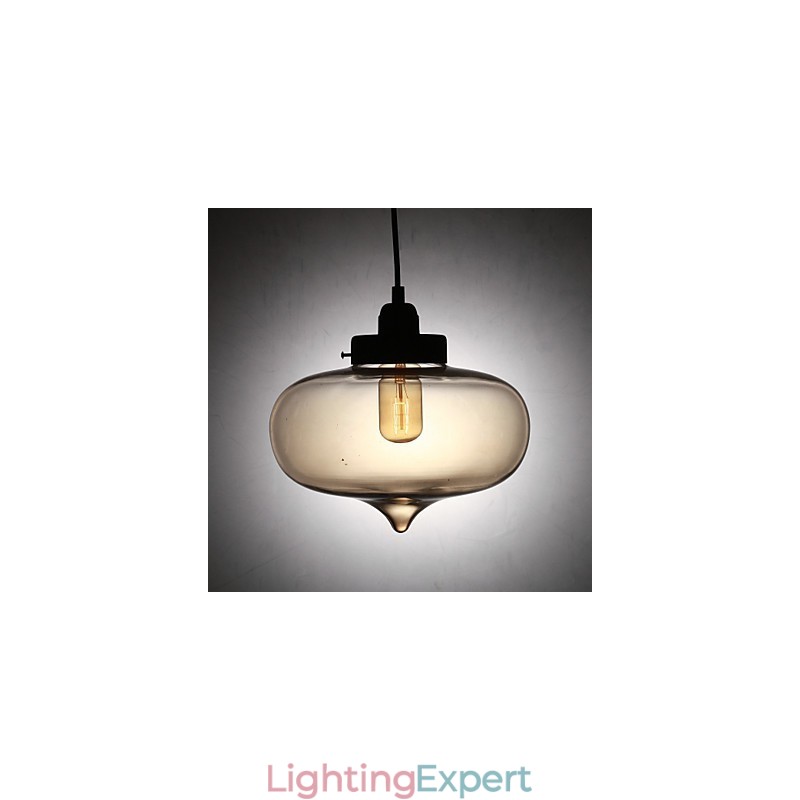 Modern Transparent Glass Pendant Light with 2 Lights in Bubble Design