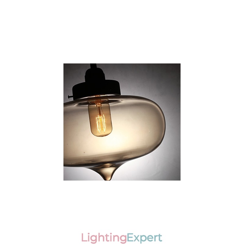 Modern Transparent Glass Pendant Light with 2 Lights in Bubble Design