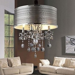 Modern Contemporary Crystal Metal Pendant Light