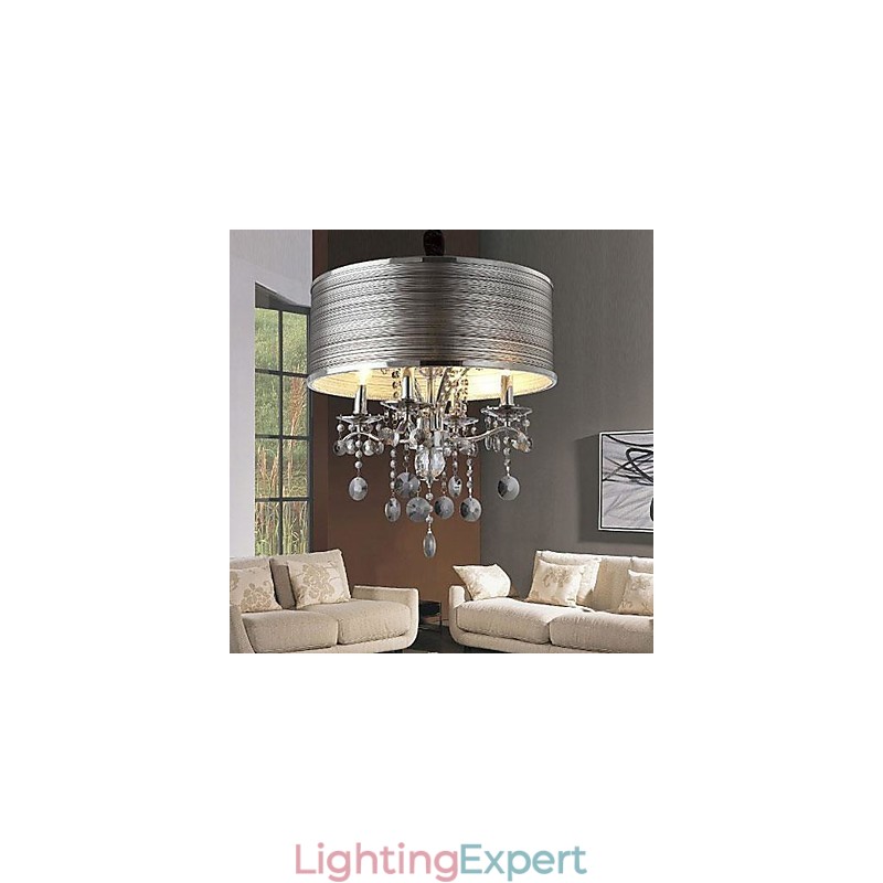 Modern Contemporary Crystal Metal Pendant Light