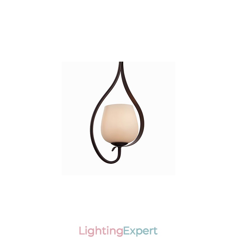 Iron Painting Pendant Light with Glass Shade Classic Lighting Lamp 1 Head