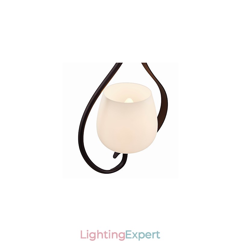 Iron Painting Pendant Light with Glass Shade Classic Lighting Lamp 1 Head