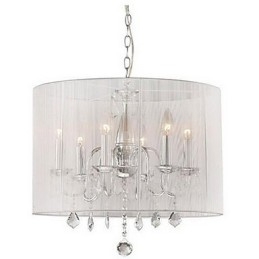 Modern Contemporary Drum Crystal Electroplated Pendant Light