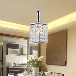 3 Lights Metal Frame K9 Crystal Chandelier Droplight Send Bulb