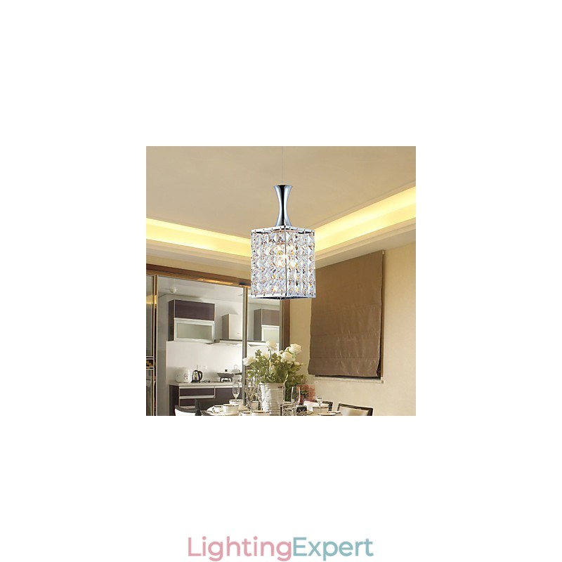 3 Lights Metal Frame K9 Crystal Chandelier Droplight Send Bulb