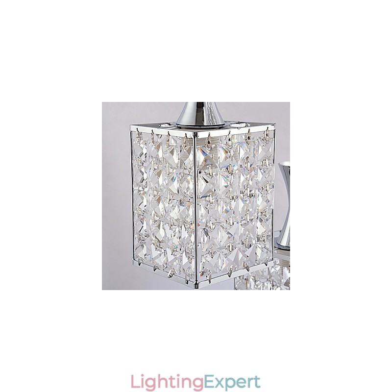 3 Lights Metal Frame K9 Crystal Chandelier Droplight Send Bulb