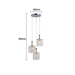 3 Lights Metal Frame K9 Crystal Chandelier Droplight Send Bulb