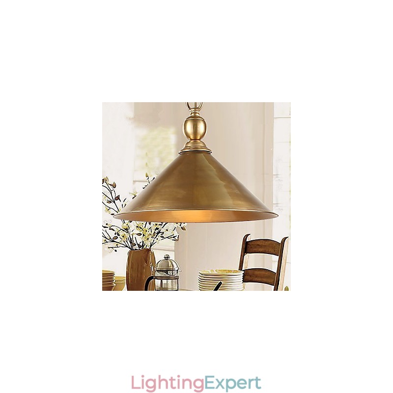 Pure Brass Pendant Light Mini Style Traditional Classic Metal