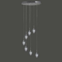 Modern Contemporary Traditional Classic Drum Chrome Metal Pendant Light