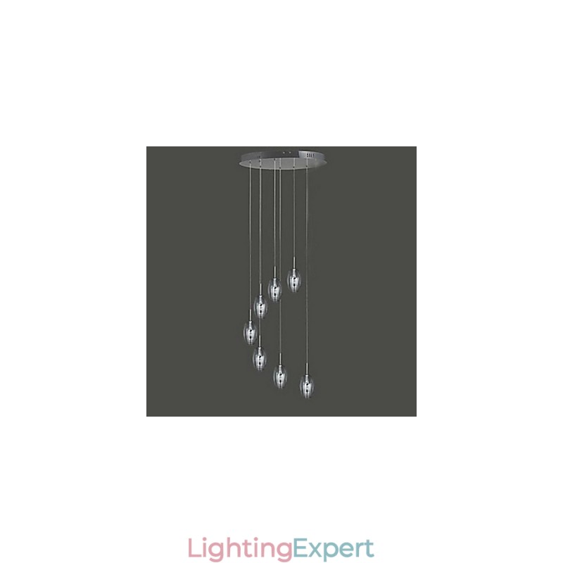 Modern Contemporary Traditional Classic Drum Chrome Metal Pendant Light