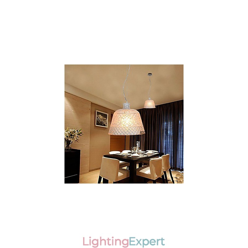 The Chandelier With Decorative Art Glass Carving Pendant