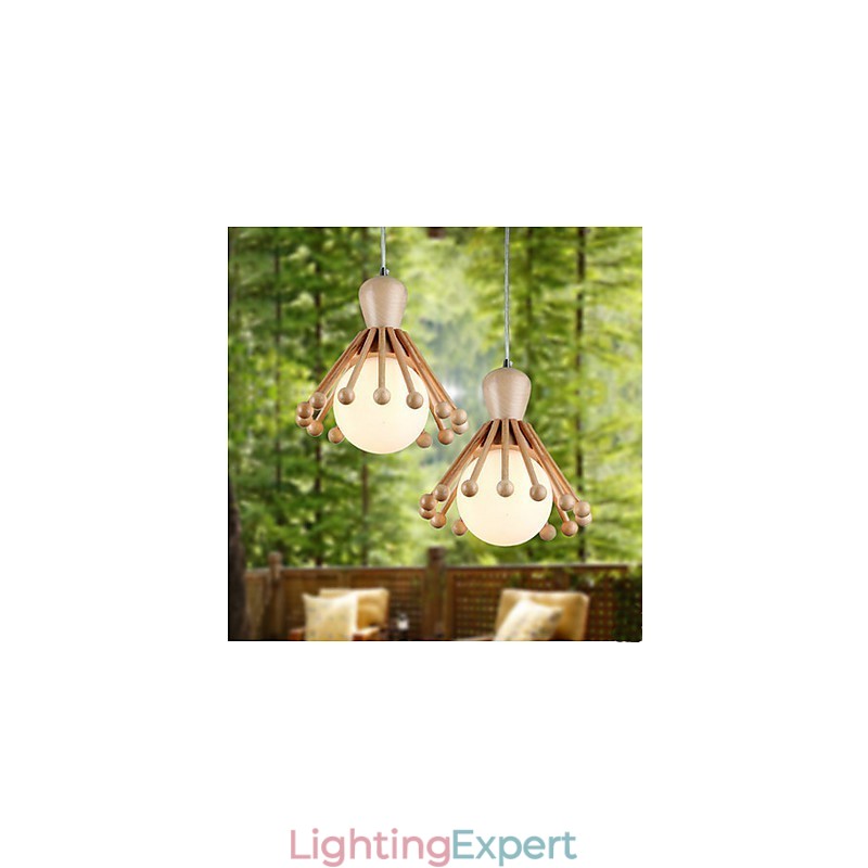Garden Wooden Chandelier Simple Nordic Wood Chandelier 2