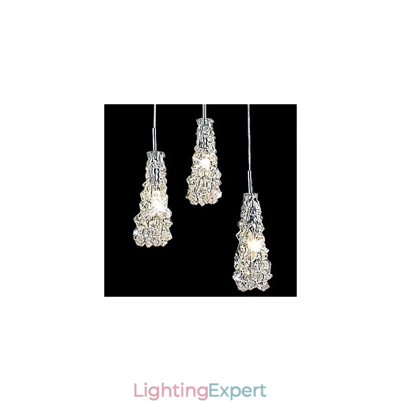 Tradition Classic Transparent glass 3 Light Chandelier