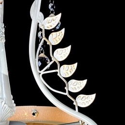 White Pendant Two Lights Pattern Glass Shade Hand Gilt European Retro Classic