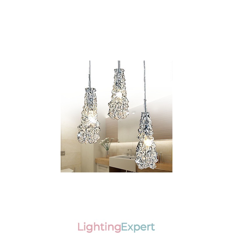 Tradition Classic Transparent glass 3 Light Chandelier