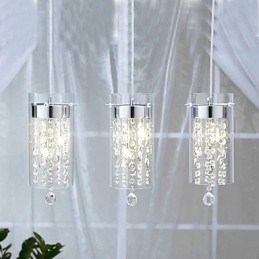 Artistic Crystal Pendant Light with Glass Shades G4 Bulb Base