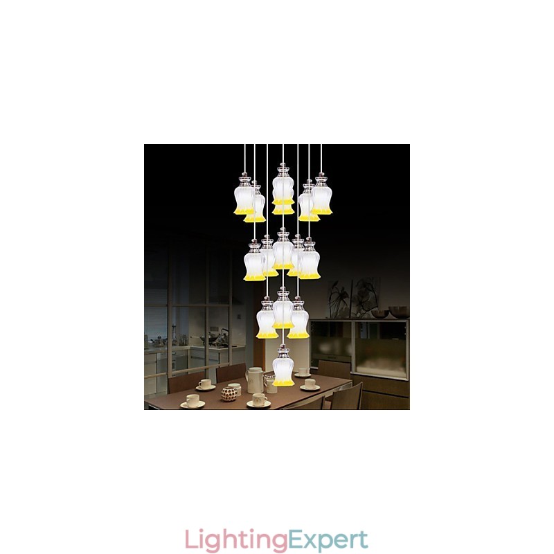 Restaurant 15 Head Of Modern Simple Crystal Pendant Pendant