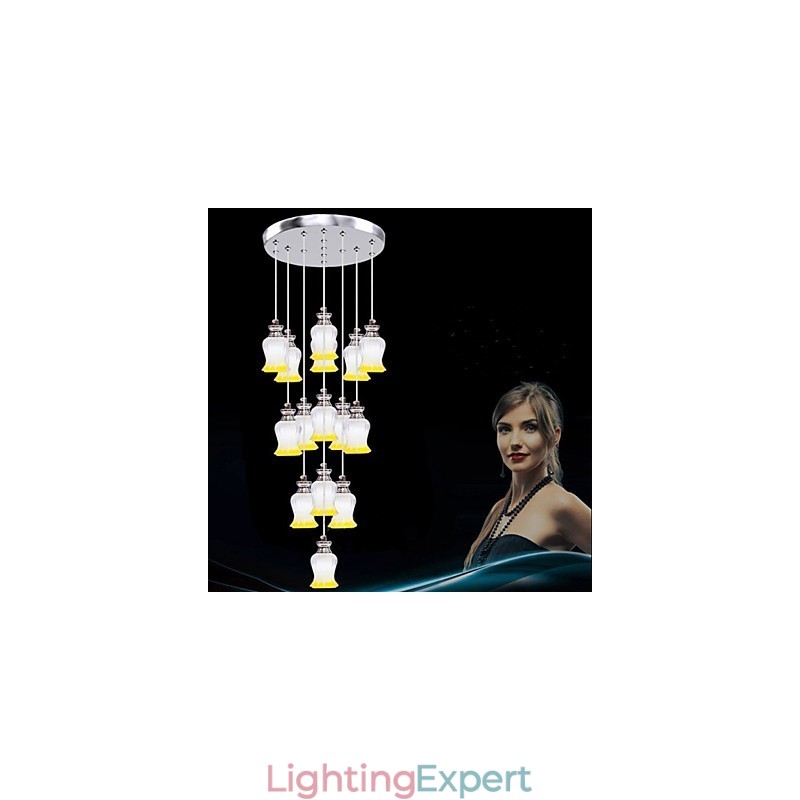 Restaurant 15 Head Of Modern Simple Crystal Pendant Pendant