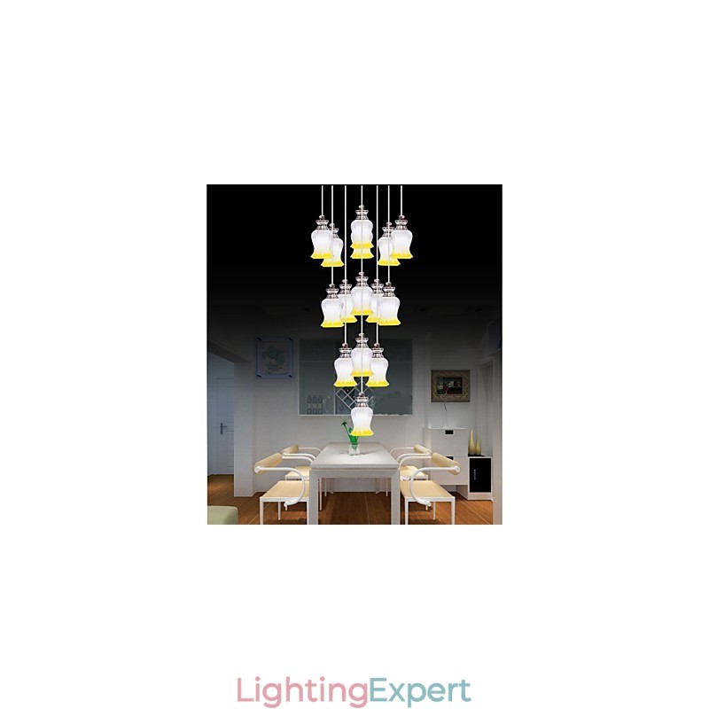 Restaurant 15 Head Of Modern Simple Crystal Pendant Pendant