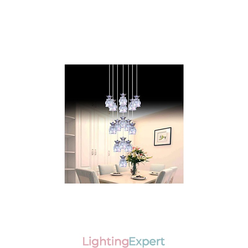 Restaurant 15 Head Of Modern Simple Crystal Pendant Pendant